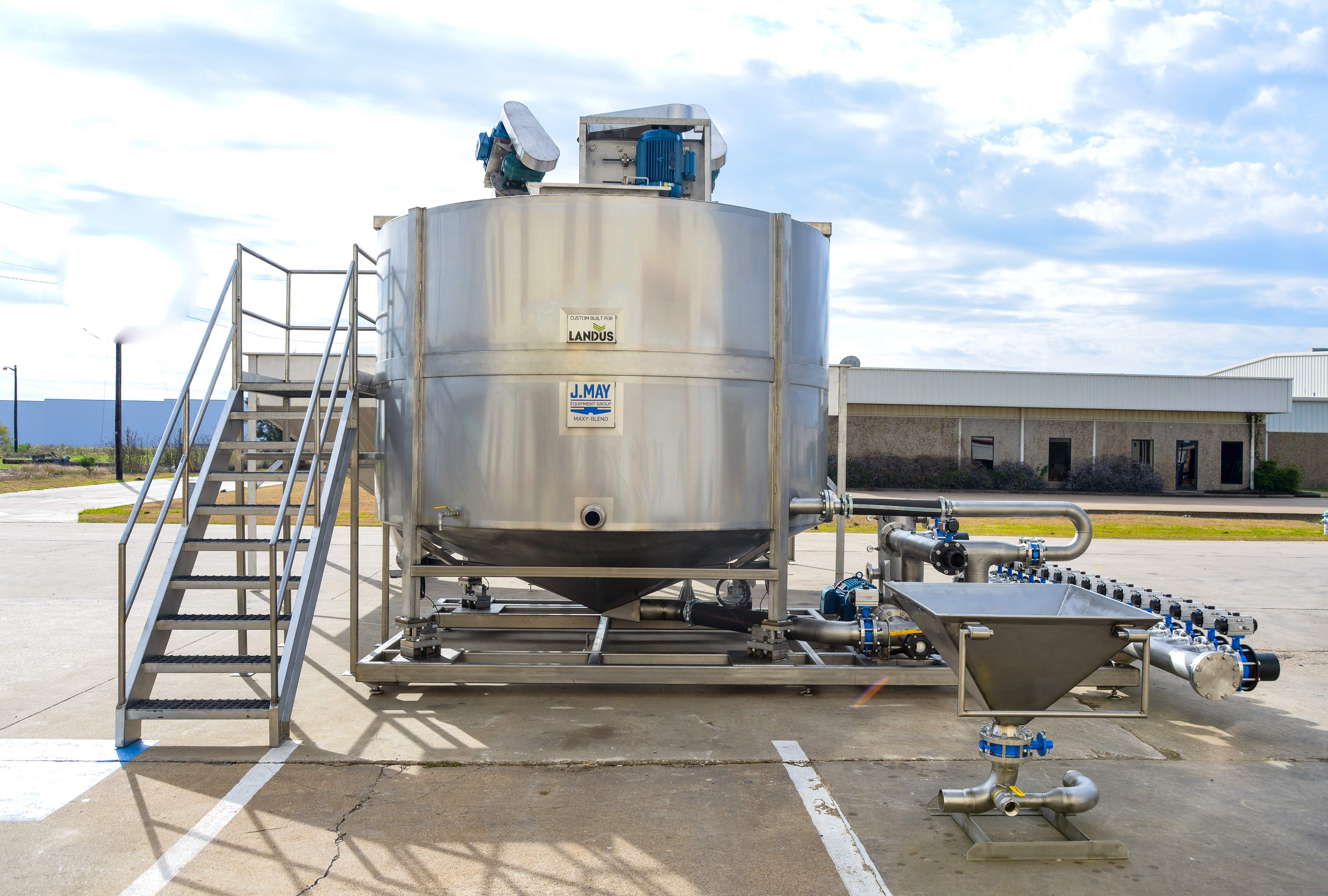 Front view of J.May Equipment Mixing System
